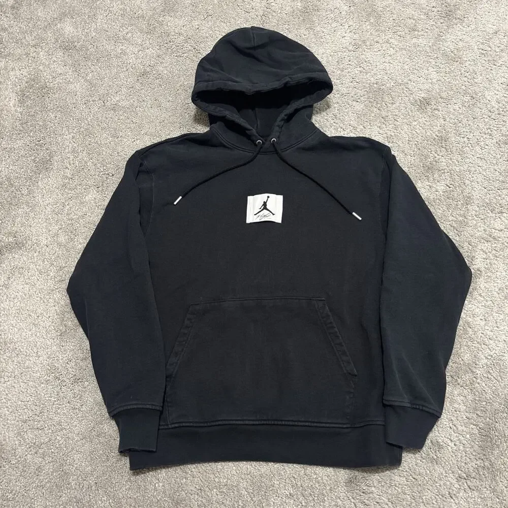 Jordan Flight Essentials Hoodie Black Jumpman Pullover DQ7338-010 Mens Medium